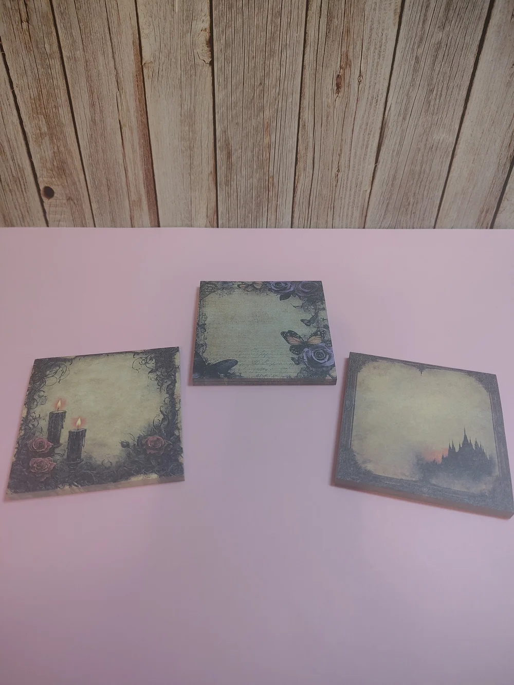 3 Gothic Floral Note Pad Set - Candle & Castle Designs